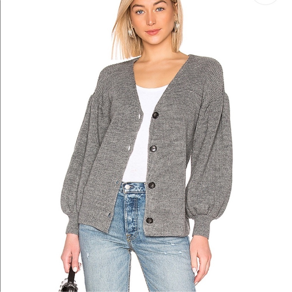 Lovers + Friends Kenora Wool Blend Cardi in Charcoal Small